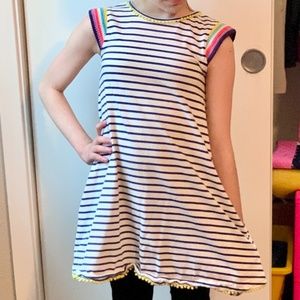 Boden Cotton Dress with Crochet Sleeves